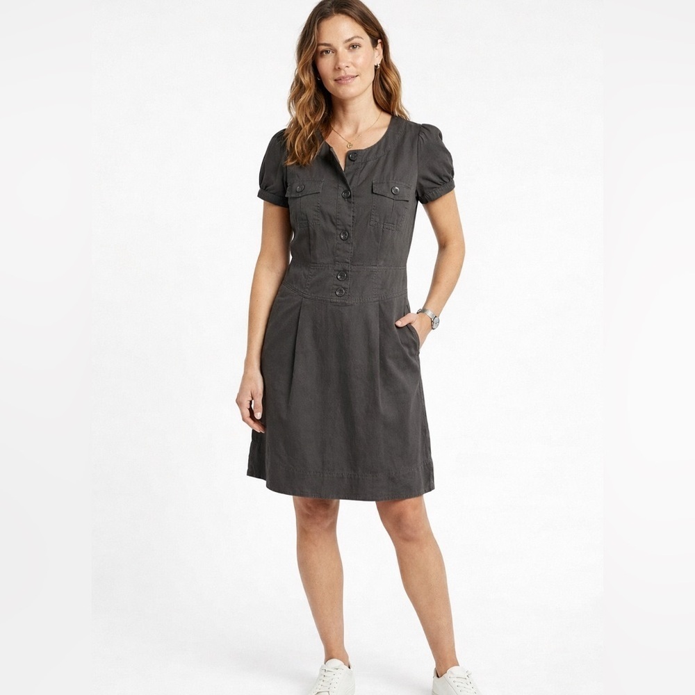 Marc by Marc Jacobs Smoky Gray Utility Shirt Dress Button Front Size 6